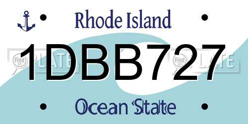 1DBB727 Rhode Island License Plate