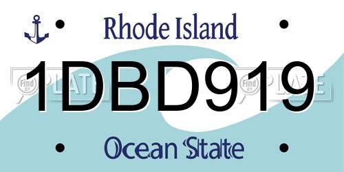 1DBD919 Rhode Island License Plate