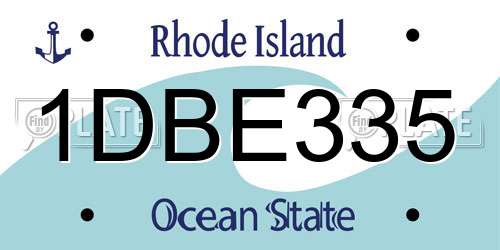 1DBE335 Rhode Island License Plate