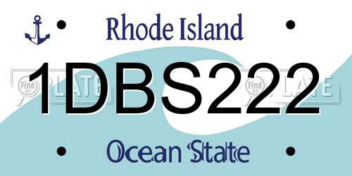 1DBS222 Rhode Island License Plate