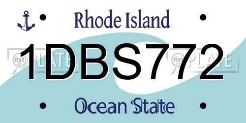 1DBS772 Rhode Island License Plate