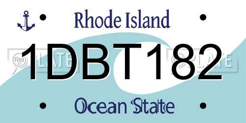 1DBT182 Rhode Island License Plate