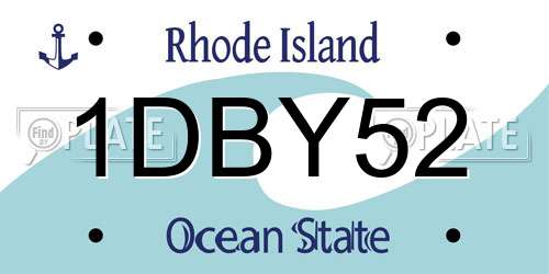 1DBY52 Rhode Island License Plate