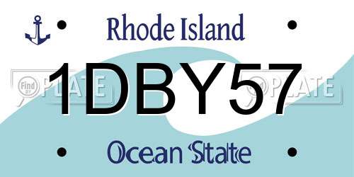 1DBY57 Rhode Island License Plate