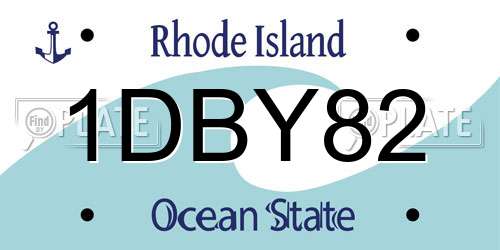 1DBY82 Rhode Island License Plate