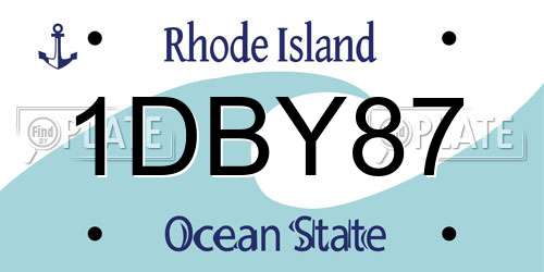 1DBY87 Rhode Island License Plate