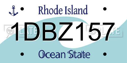 1DBZ157 Rhode Island License Plate