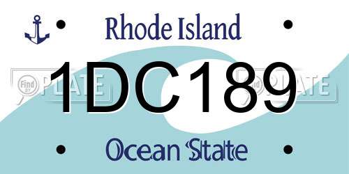 1DC189 Rhode Island License Plate