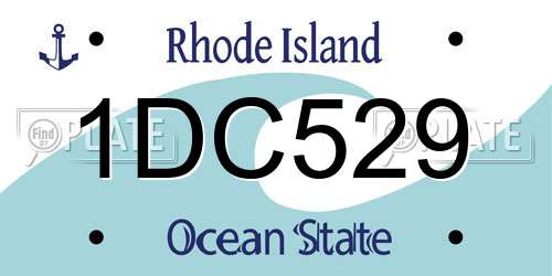 1DC529 Rhode Island License Plate