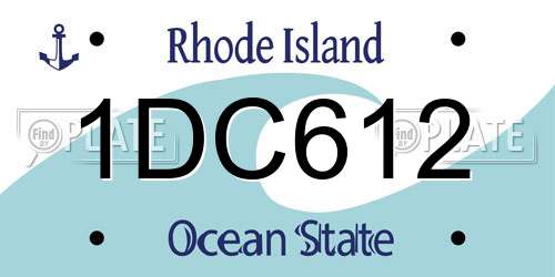 1DC612 Rhode Island License Plate