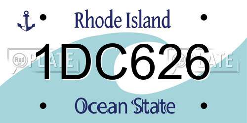 1DC626 Rhode Island License Plate