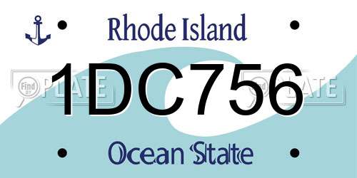 1DC756 Rhode Island License Plate