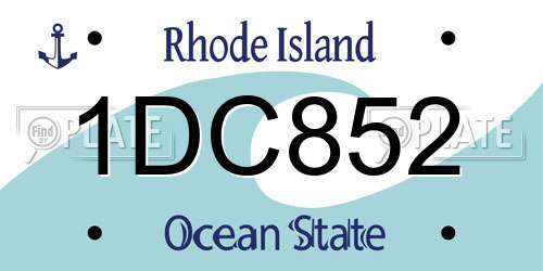 1DC852 Rhode Island License Plate