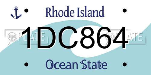 1DC864 Rhode Island License Plate