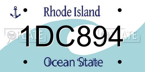 1DC894 Rhode Island License Plate