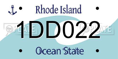 1DD022 Rhode Island License Plate