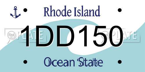 1DD150 Rhode Island License Plate