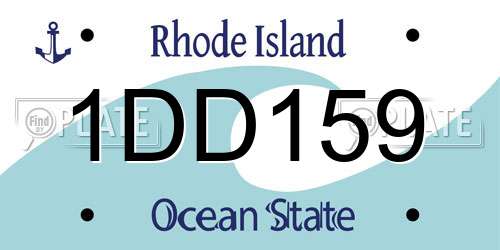 1DD159 Rhode Island License Plate