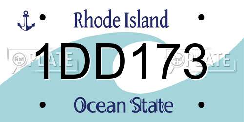 1DD173 Rhode Island License Plate