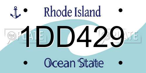 1DD429 Rhode Island License Plate