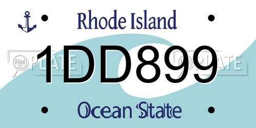 1DD899 Rhode Island License Plate