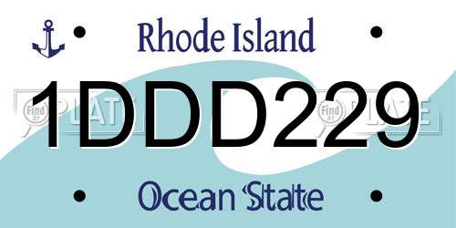 1DDD229 Rhode Island License Plate