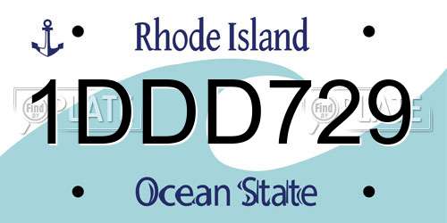 1DDD729 Rhode Island License Plate