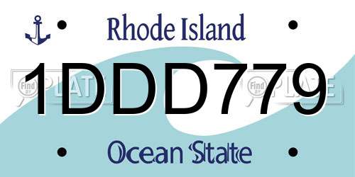 1DDD779 Rhode Island License Plate