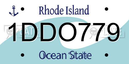1DDO779 Rhode Island License Plate
