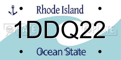 1DDQ22 Rhode Island License Plate