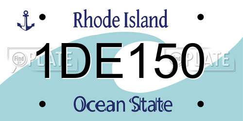1DE150 Rhode Island License Plate