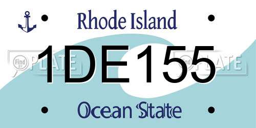 1DE155 Rhode Island License Plate
