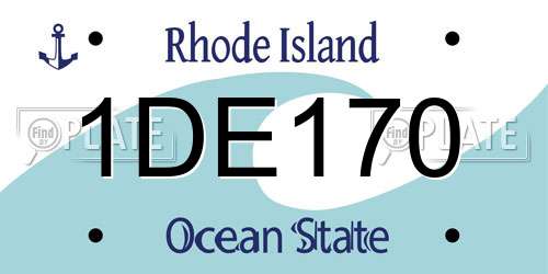 1DE170 Rhode Island License Plate