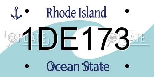 1DE173 Rhode Island License Plate