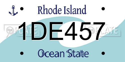 1DE457 Rhode Island License Plate
