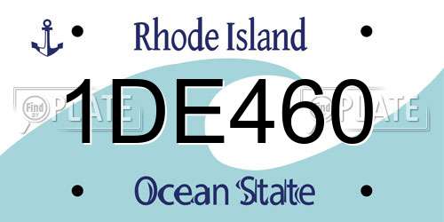 1DE460 Rhode Island License Plate