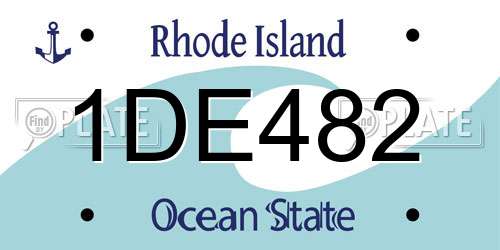 1DE482 Rhode Island License Plate