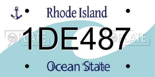 1DE487 Rhode Island License Plate