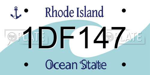 1DF147 Rhode Island License Plate