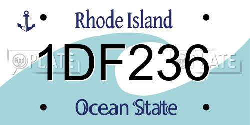1DF236 Rhode Island License Plate