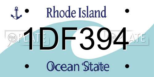1DF394 Rhode Island License Plate