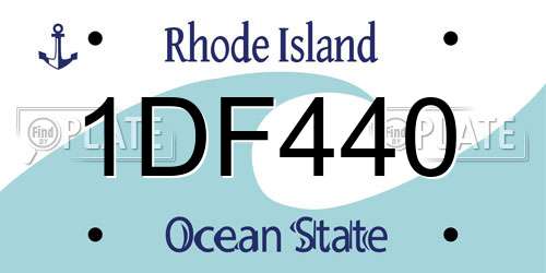 1DF440 Rhode Island License Plate