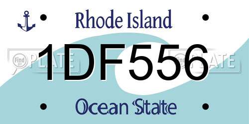 1DF556 Rhode Island License Plate