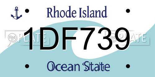 1DF739 Rhode Island License Plate