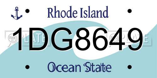 1DG8649 Rhode Island License Plate
