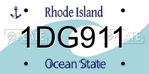 1DG911 Rhode Island License Plate