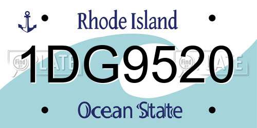 1DG9520 Rhode Island License Plate