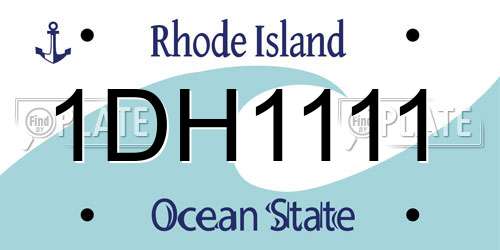 1DH1111 Rhode Island License Plate