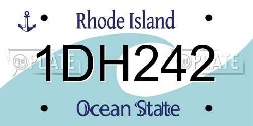 1DH242 Rhode Island License Plate