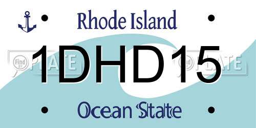 1DHD15 Rhode Island License Plate